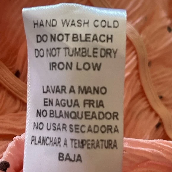 After Market Cottagecore Polka Dot Peplum Blouse Peach Balloon Sleeve - Picture 2 of 9